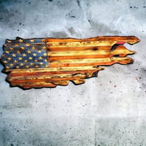 Product image and link for  Rustic Tattered Wooden American Flag- Original