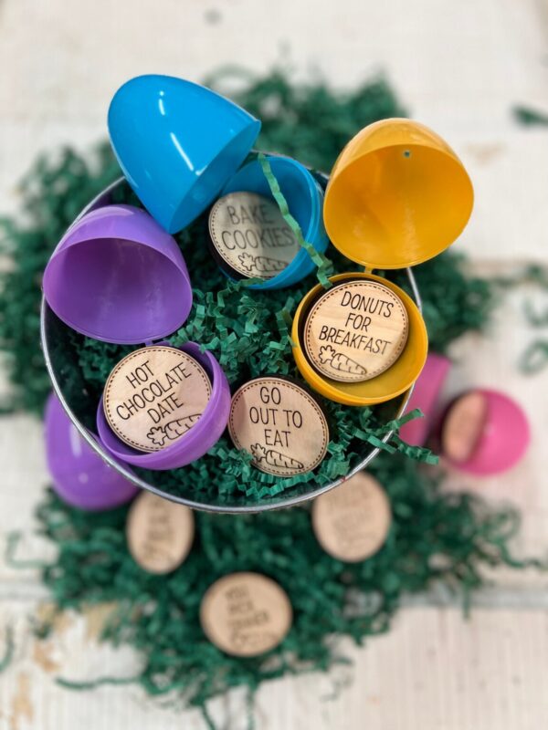 Product image and link for  30 Larger Round Easter Egg Tokens Large Round