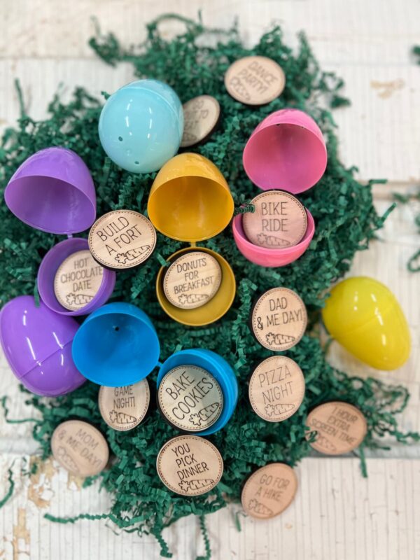 Product image and link for  30 Larger Round Easter Egg Tokens Large Round