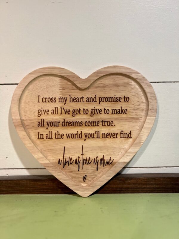 Product image and link for  **READY TO SHIP** I cross my heart Bamboo Wood Decor