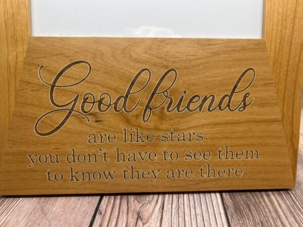 Product image and link for  Engraved Personalized Wooden Picture Frame, Alder Wood Picture Frame