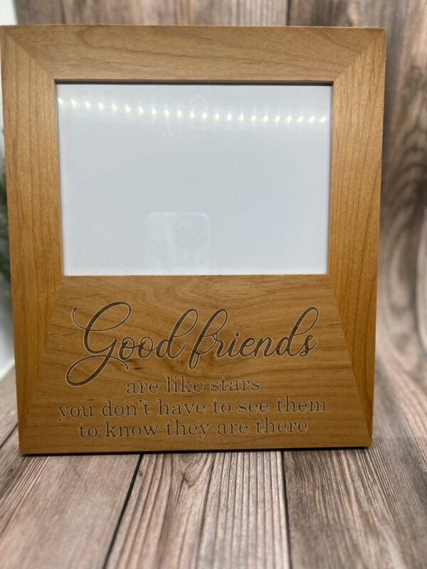 Product image and link for  Engraved Personalized Wooden Picture Frame, Alder Wood Picture Frame