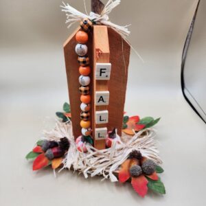 Product image and link for  Cedar Pumpkin Table Decoration