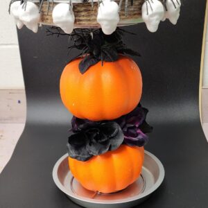 Product image and link for  Pumpkin Skull Candy Dish