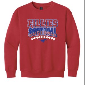 Product image and link for Fillies Softball Youth Crewneck